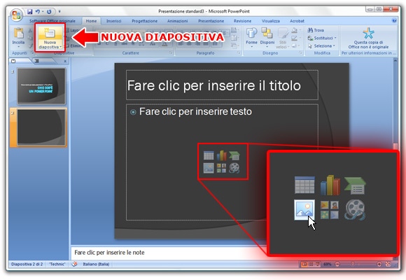 PowerPoint: Inserire nuove diapositive
